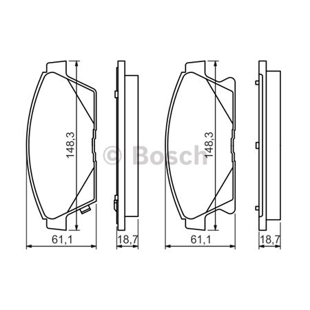 Bosch Front Brake Pads (Full set for Front Axle)   0986494434