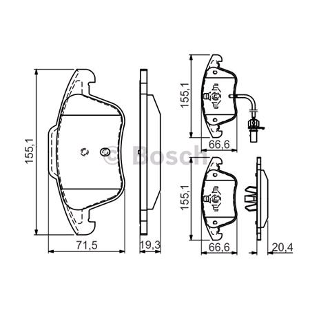 Bosch Front Brake Pads (Full set for Front Axle)