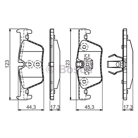 Bosch Rear Brake Pads (Full set for Rear Axle)   0986494554