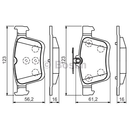 Bosch Rear Brake Pads (Full set for Rear Axle)   0986494659