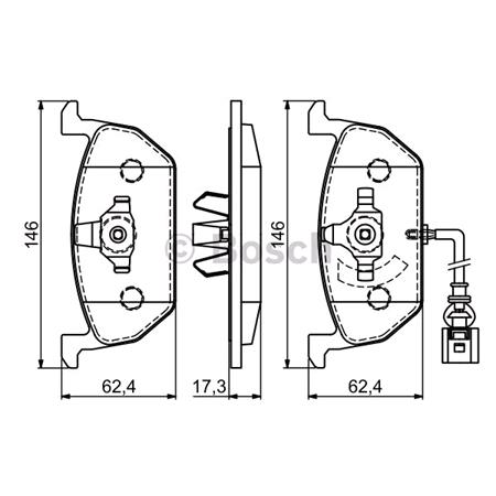 Bosch Front Brake Pads (Full set for Front Axle)   0986494721