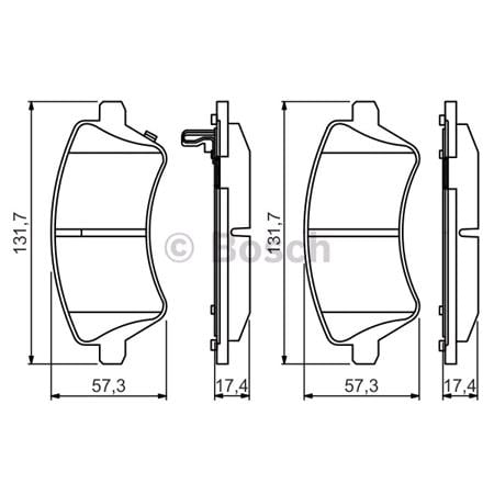 Bosch Front Brake Pads (Full set for Front Axle)   0986495243