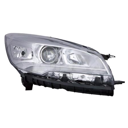 Right Headlamp (Halogen, Takes H7 / H1 Bulbs, With LED Daytime Running Light, Chrome Bezel, Titanium Models Models, Supplied With Bulbs, Original Equipment) for Ford KUGA 2016 2017