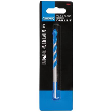 Draper 10068 TCT Tile and Glass Drill Bit, 8.0 x 114mm