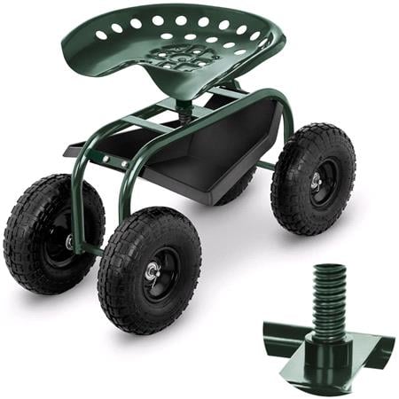 Hillvert Mobile Seat With Wheels   Gardening & Mechanics Seat