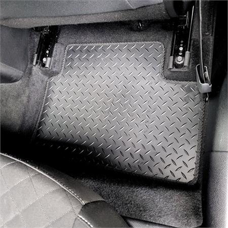 Rubber Tailored Car Mats in Black for Volkswagen Eos 2006 2015   4 Piece   2 Clips In Driver and Passenger Mats