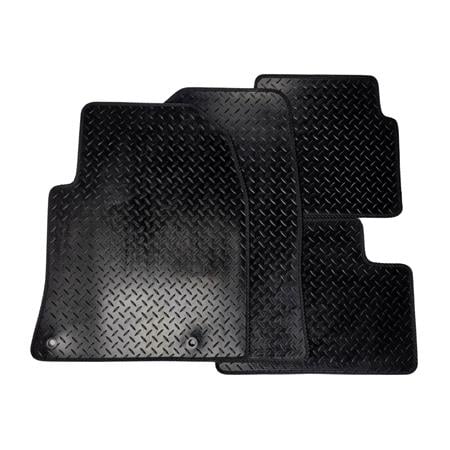 Rubber Tailored Car Mats in Black for Volkswagen Eos 2006 2015   4 Piece   2 Clips In Driver and Passenger Mats