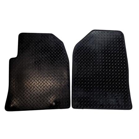 Rubber Tailored Car Mats (Front Only) in Black for Citroen Berlingo Van  2002 2008   2 Piece   2 Clips In Drivers Mat