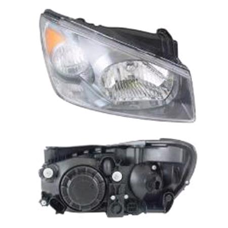 Right Headlamp (Black Bezel, Takes H4 Bulb, Supplied With Motor) for Kia CERATO 2004 on