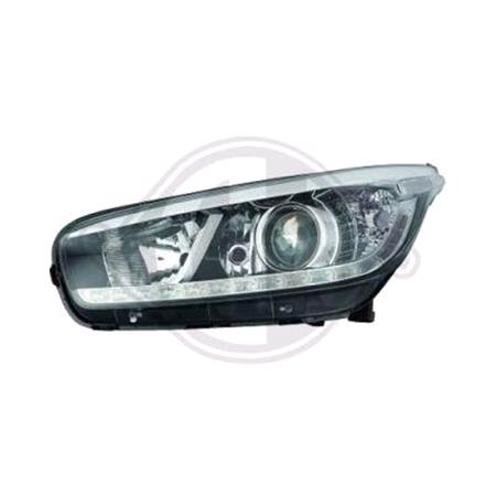 Left Headlamp (Halogen, Takes H7 / H7 Bulbs, With LED Daytime Running Lamp, Supplied With Motor) for Kia CEE'D 2012 2015