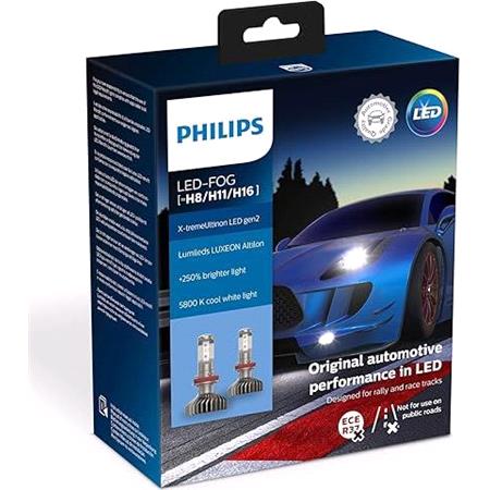 Philips X tremeUltinon gen2 LED H8/H11/H16 +250% Brighter Fog Bulb   Twin Pack (NOT FOR USE ON PUBLIC ROADS!)