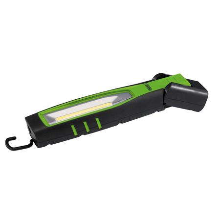 Draper 11765 LED Rechargeable Inspection Lamp, 10W, 1,000 Lumens, Green, 1 x USB Charging Socket Supplied