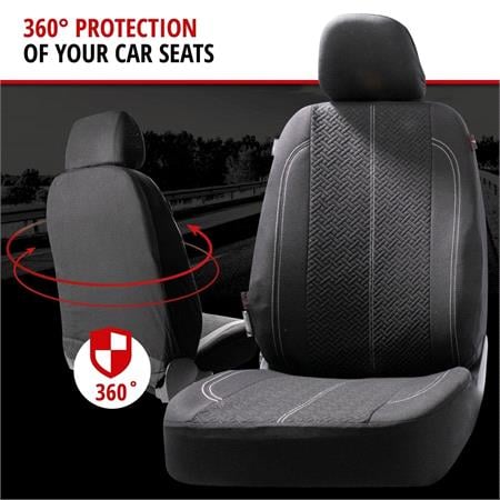 Walser Basic Zipp It Tratto Front Car Seat Covers with Zip System   Black