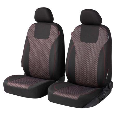Walser Premium Zipp It Redring Front Car Seat Covers with Zip System   Black and Red
