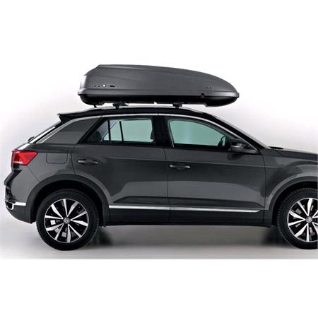 Modula Travel Easy Quick Fit Roof Box with Single Opening System and Central Locking   Embossed Matt Grey
