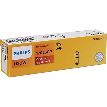 Philips Standard 12V H20W BA9s Bulb   Single