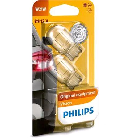 Philis Vision 12V W21W W3x16d Capless Bulb   Twin Pack