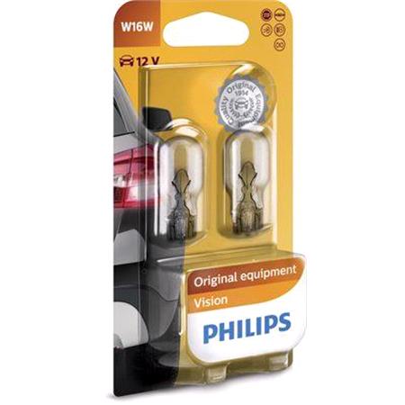 Philips Vision 12V W16W Bulb   Twin Pack