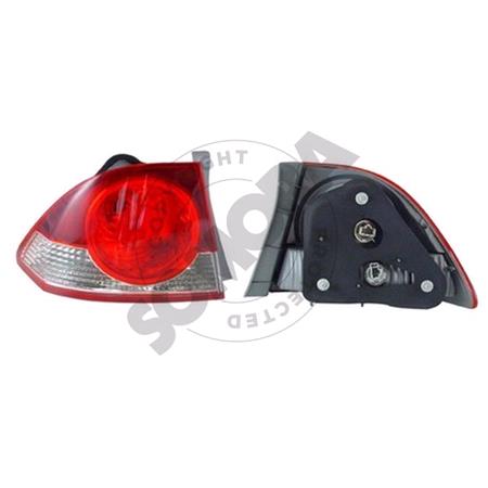 Left Rear Lamp (Outer, On Quarter Panel, Supplied Without Bulb Holder) for Honda CIVIC VIII 2006 2009