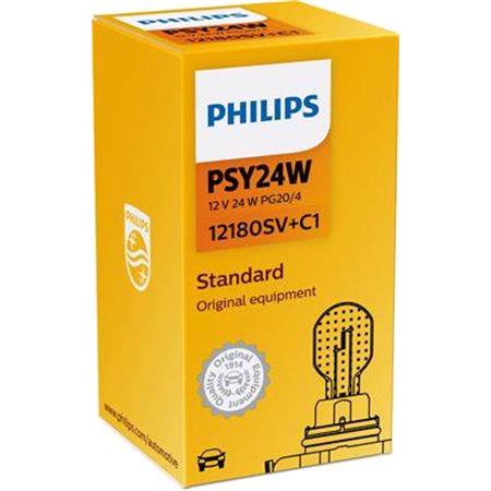 Philips Standard 12V PSY24W PG20/4 Silver Amber Bulb   Single