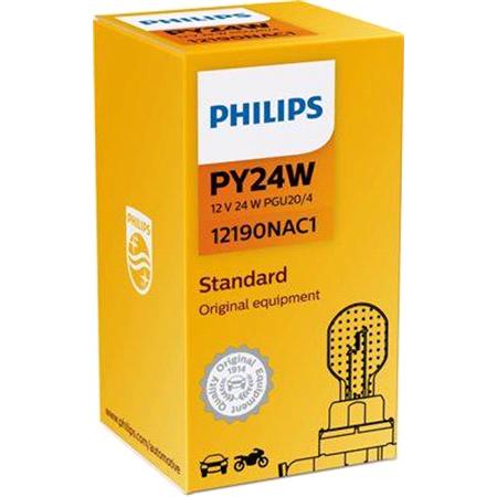 Philips Standard 12V PY24W PGU20/4 Amber Bulb   Single