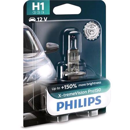 Philips X tremeVision 12V H1 55W P14,5s +150% Brighter Bulb   Single