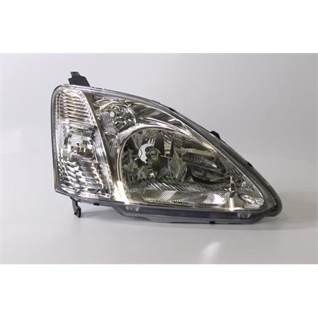 Right Headlamp (Original Equipment, With Chrome Bezel, 3 Dr & 5 Dr Hatchback) for Honda CIVIC VII Hatchback 2001 2003