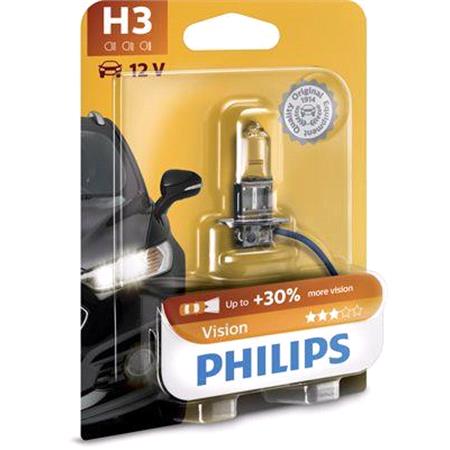 Philips Vision 12V H3 55W +30% Brighter Bulb   Single