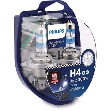 Philips RacingVision 12V H4 60/55W +200% Brighter Bulb   Twin Pack