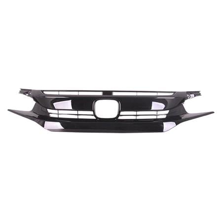 Front Bumper Grille (Gloss Black, TUV Approved) for Honda Civic X 2017 to 2022