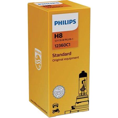 Philips Standard 12V H8 35W Bulb   Single