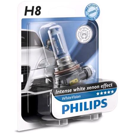 Philips WhiteVision 12V H8 35W PGJ19 1 Bulb   Single