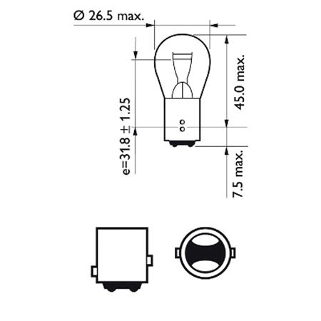 Philips LongLife EcoVision 12V P21/5W BAY15d Bulb   Twin Pack