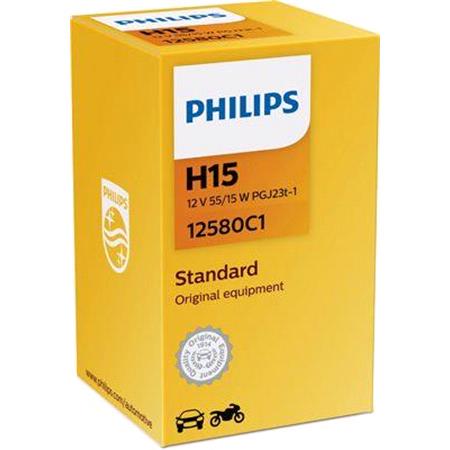 Philips Standard 12V H15 55/15W PGJ23t 1 Bulb   Single