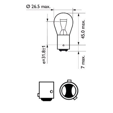 Philips Vision 12V P21/4W BAZ15d Bulb   Twin Pack