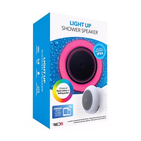 Light Up Shower Speaker   IPX4 Splash Resistant