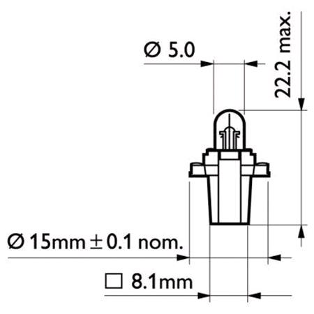 Philips Standard 12V 1.2W B8.3d/1.5 Plastic Base Bulb   Single