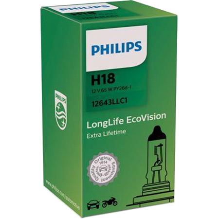 Philips LongLife EcoVision 12V H18 65W PY26d 1 Bulb   Single