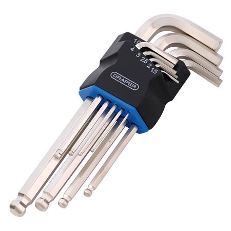 Draper 12808 Metric Long Arm Ball End Hex Key Set (9 Piece)