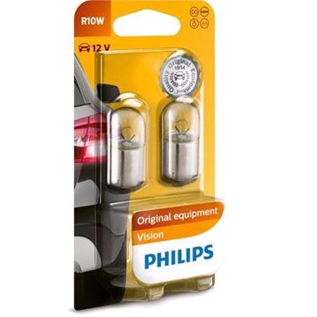 Philips Vision 12V R10W BA15s Bulb   Twin Pack