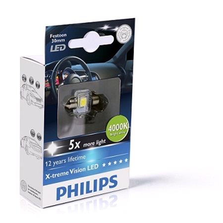 Philips X tremeVision 12V 1W 4000K LED Festoon (14x30mm)   Single