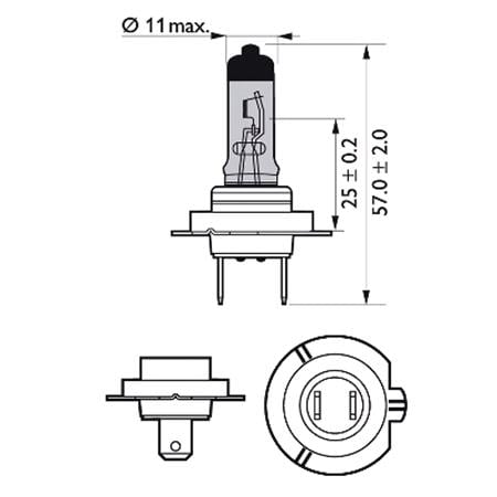 Headlight Dipped Beam Bulb ( Pack) for Opel Astra 1998   2003