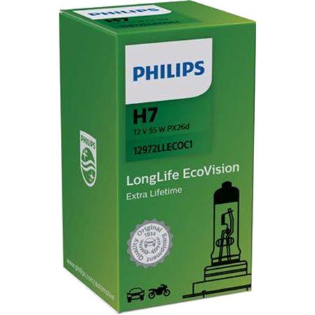 Philips LongLife Ecovision 12V H7 55W Bulb   Single