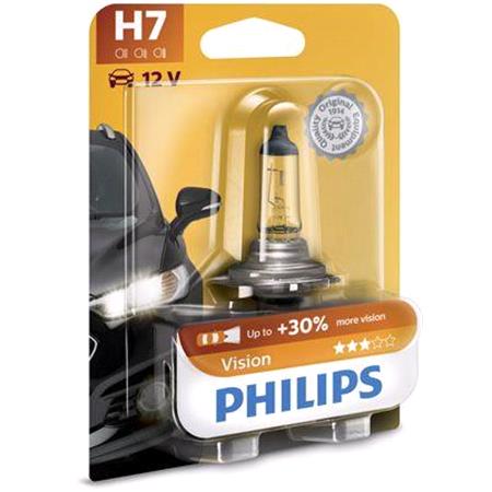 Philips Vision 12V H7 55W +30% Brighter Bulb   Single
