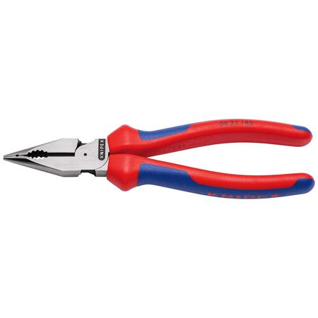 KNIPEX 13179 Needle Nose Combination Pliers with multi component grips black atramentized, 185mm