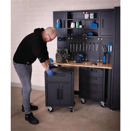 Draper 13269 Single Garage Workstation with Roller Cabinets