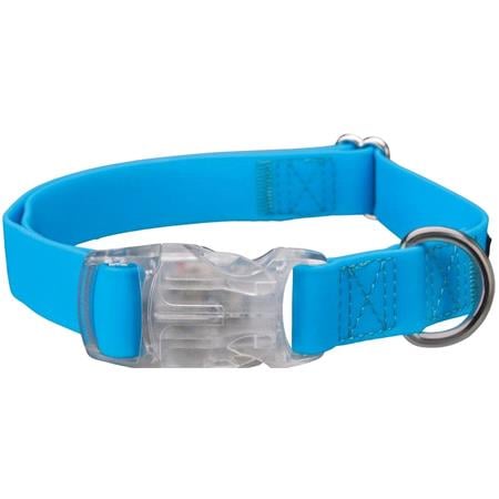Fully Adjustable USB Dog Flash Collar, Neon Blue  Medium Dogs (50 70cm)