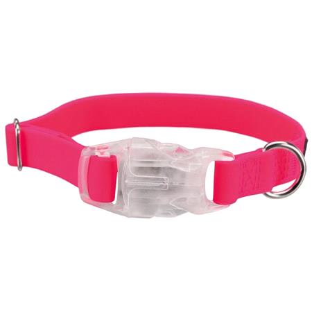 Fully Adjustable USB Dog Flash Collar, Neon Pink  Small Dogs (30 60cm)