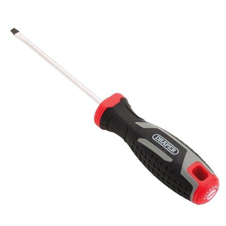 Draper 13386 Slotted Soft Grip Screwdriver, SL4 x 100mm