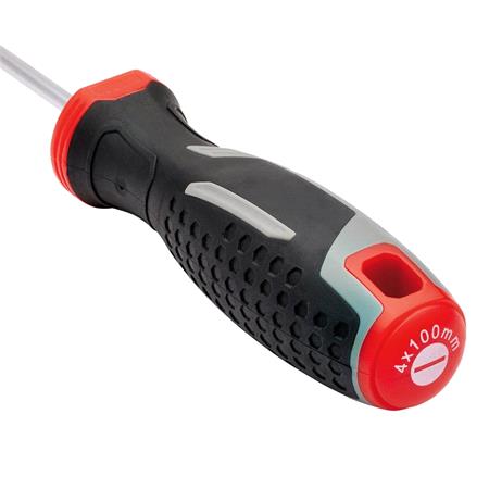 Draper 13387 Slotted Parallel Soft Grip Screwdriver, SL4 x 100mm